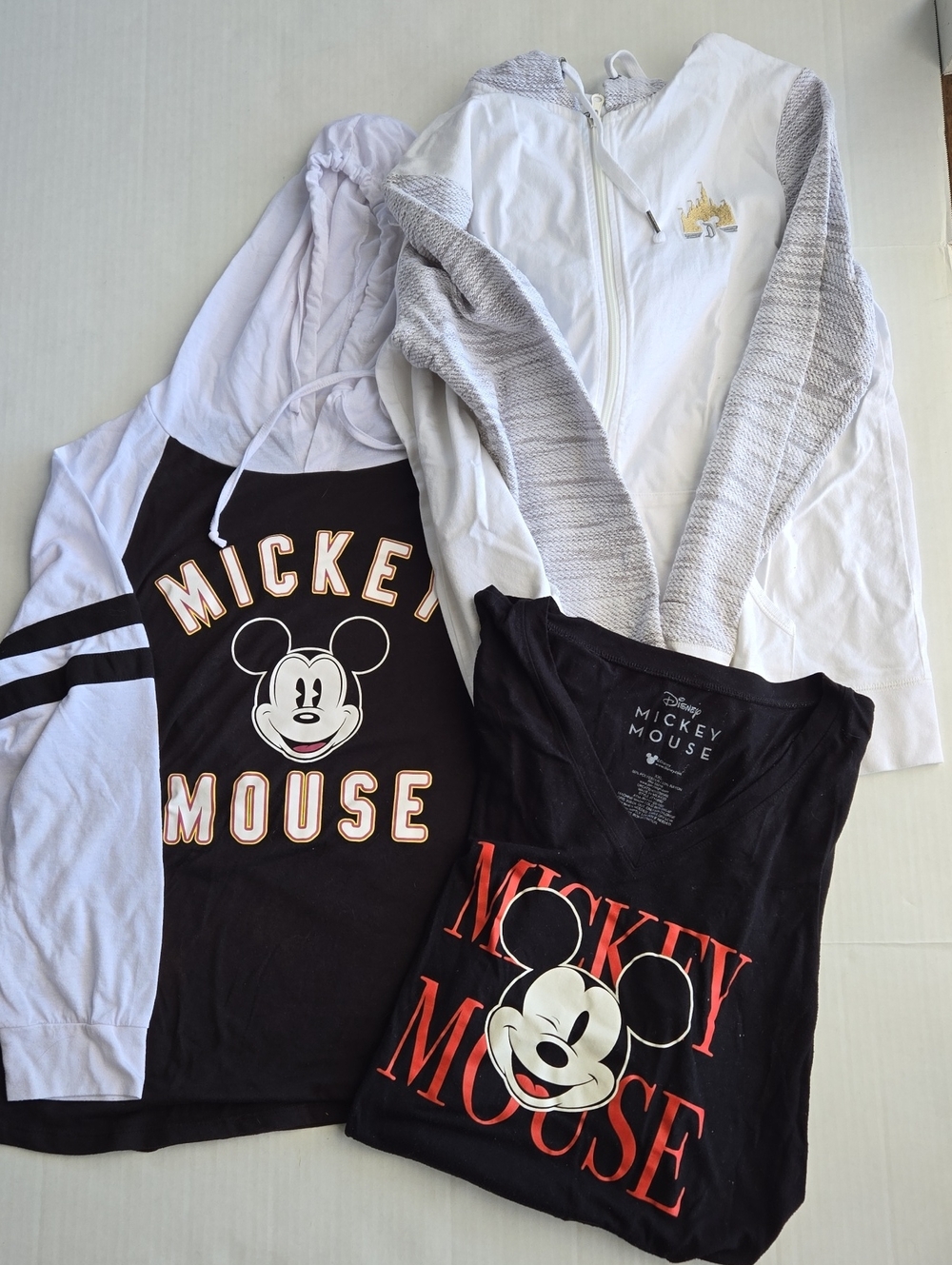 3 pieces Disney Mickey Mouse Women's 2 Hoodies + 1 short sleeve t-short 2XL